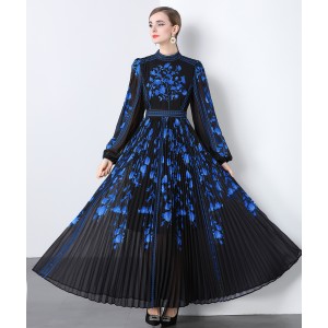 Factory direct sales of Miyake pleated printed dresses