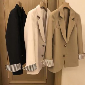2021 Spring and Autumn New Women's Small Suit for Autumn and Winter, niche British style casual khaki small suit jacket for women